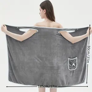 Wearable Bath Towel, Bowknot Coral Velvet Bath Skirt For Adults, Water Absorption, Quick Drying, Bath Towel, No Hair Loss, Bath