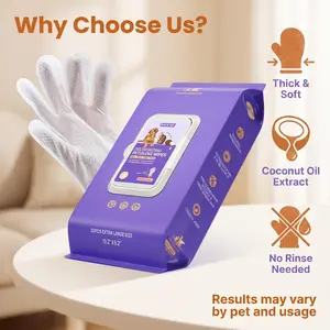 Pet Disposable Gloves for Dog Bathing, Deodorizing, Cat Cleaning, Pet Wet Wipes