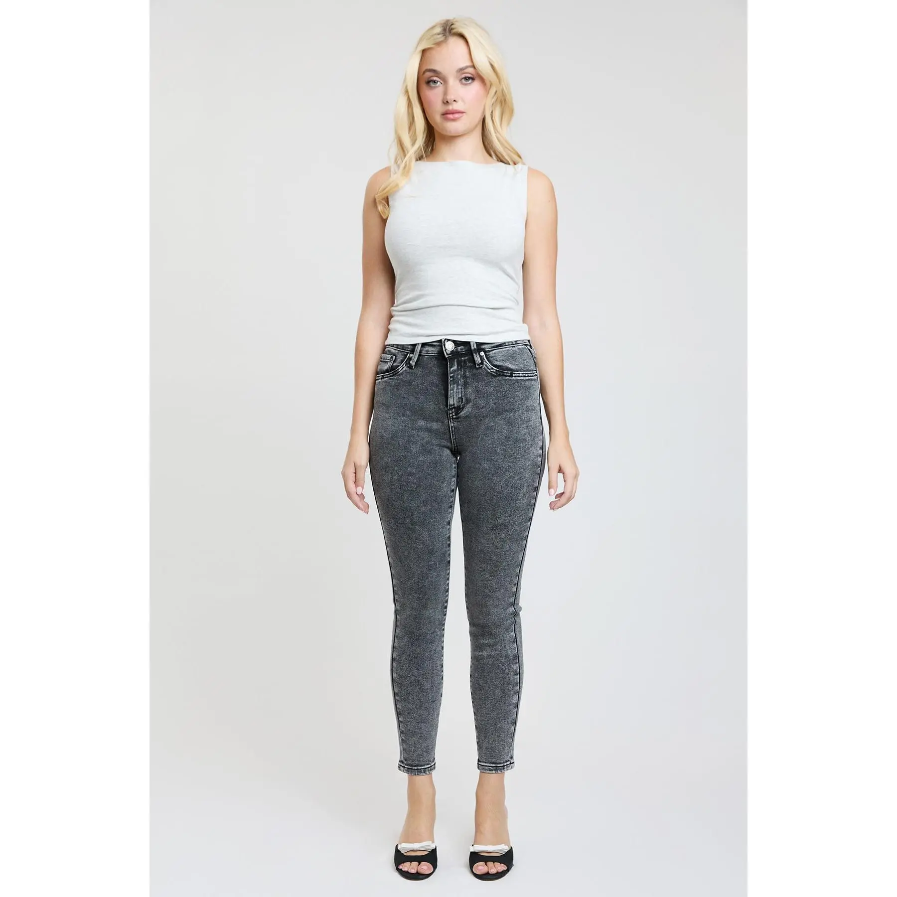 Women's Luxe Riley High Rise Skinny Jeans, Premium Stretch Cotton Denim with Spandex, Flattering 5-Pocket Bottoms for Everyday Wear, Button, Fit, Leg, Style, Zipper
