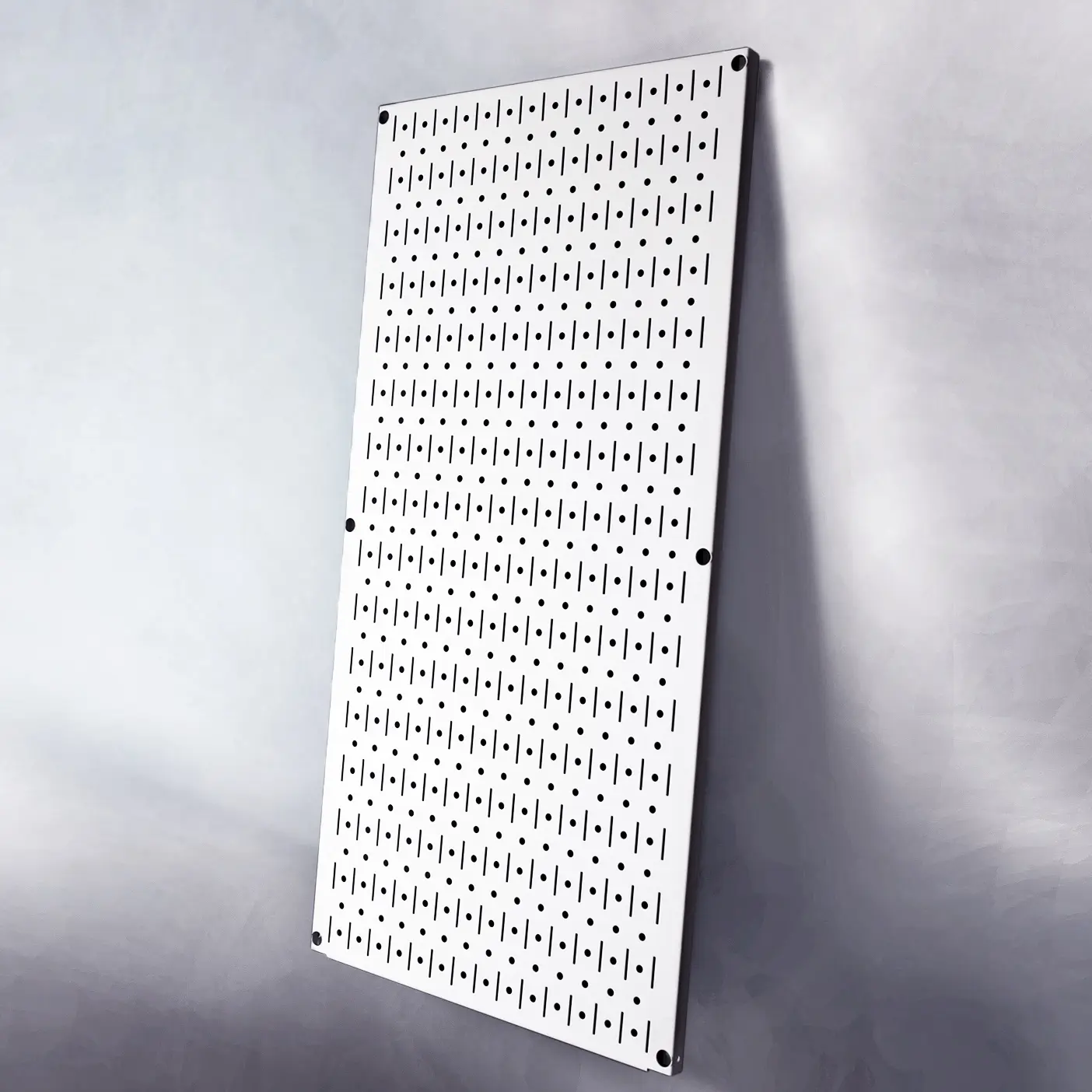 Signature Series Ghost White Textured Matte Metal Pegboard Panel - Vertical 32in x 16in