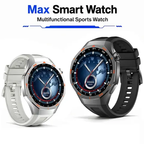 Max Premium Round Touch Screen Smartwatch - Large Dial, Long-Lasting Battery, Call & Track, Bluetooth Music Player, 30+ Sport Modes, Health Fitness Smartwatch Monitor, Interactive Watch for Fitness Enthusiasts