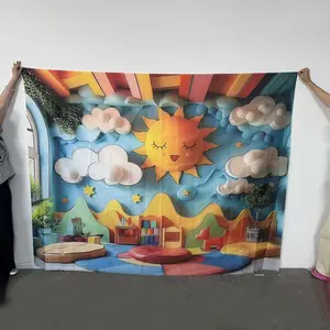 Cartoon School Themed Banner, 1 Count Colorful Wall Hanging Decor, Wall Decor for Home Living Room Bedroom Study Room, Party Decoration Supplies, Ornaments, Party Decorations Banners