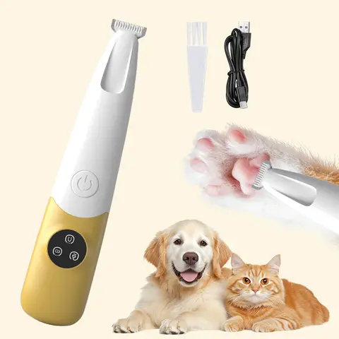 LINKEVAP Rechargeable Pet Hair Trimmer Kit, Pet Paw Trimmer, Cordless Quiet Dog Trimmer for Grooming with LED Light, Small Dog Grooming Clippers for Dogs & Cats, Pet Grooming Tool,Waterproof, low noise pet shaver