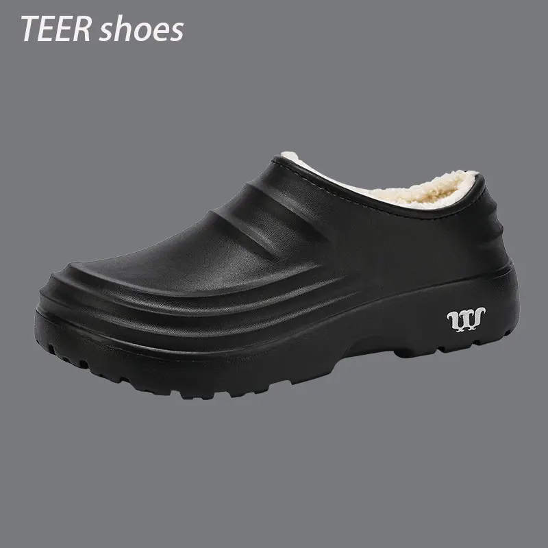 sachin and babi light blue dress TEER Unisex Waterproof EVA Plush Work Shoes Wide Toe Thick Sole Footwear  for Restaurant Garden Home Laboratory Nursing Home Fluffy Comfortable Warm Winter  Fashion Versatile Slipper Casual Training Shoes