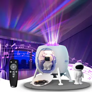 Astronaut Projector and Night Lamp - Moon Spacecraft Astronaut Room Decor Light - Remote Controlled - USB Powered With Built-in Speaker Projection Lamp - Ideal for Kids, Teens, Adult  Nursery, Bedroom, Livingroom, Game Room