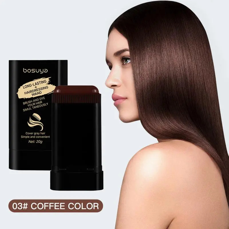 2-in-1 Ultimate hair dye comb Portable Waterproof Hair Color Stick – Easy Application, Long Lasting Touch Up 3 color