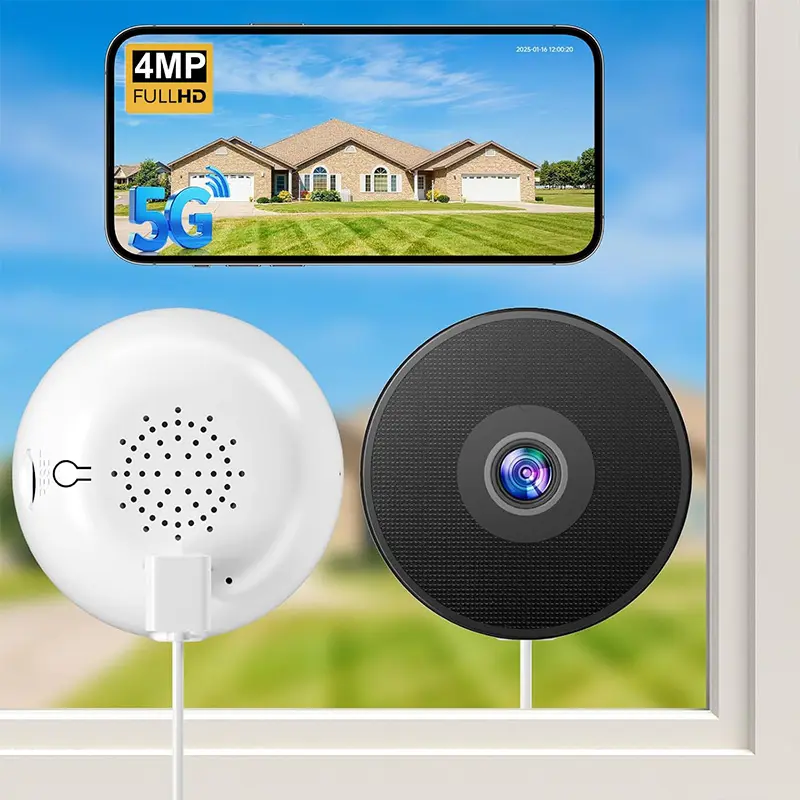 JIESUDA 4MP Wireless Security Camera for Home - 5G Wi-Fi, AI Motion Detection, Color Night Vision, Cloud & SD Card Storage, No-Drill Window Mount, 2-Way Audio, Phone & Electronics Security Camera System, Wireless Security Cameras
