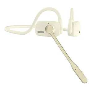 2B2C LK12 Open Ear Headphones,Noise Cancelling Mic, Ideal for Meeting, Running & Cycling (Beige, Indoor Hearing Protection)- ENC Mic Noise Reduction!  | #WirelessHeadset #OfficeEssentials #GamingGear