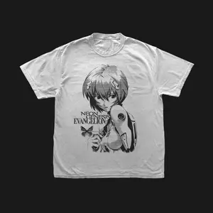 Neon Genesis Evangelion Vintage Graphic Tee, 90s Anime Shinji Rei Shirt, Retro Mecha Streetwear Top, Menswear Oversized Cotton T-Shirt, EVA Unit-01 Manga Apparel, Hypebeast Weeb Gift, Classic Sci-Fi Otaku Clothes, Y2K Cyber Aesthetic
