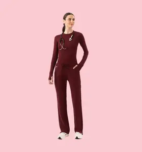 Women's Gentle Under Scrub Top, Burgundy