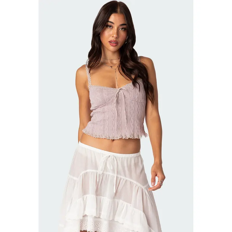 Y/PROJECT / ワイプロジェクト | BRAIDED NECK KNIT TOP ブレイデッド ネック ニット | 36 | ベージュ / ブルー | レディース Y/PROJECT / ワイプロジェクト | BRAIDED NECK KNIT TOP ブレイデッド