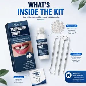 Moldable Dental Repair Gel Kit with Tools Set - Temporary Fix for Cavities, Chipped Teeth, Wide Gaps, Broken or Missing Teeth and Whitening Needs