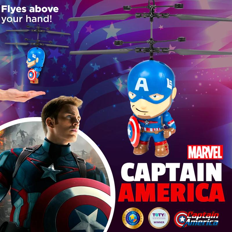 Marvel Big Head Remote Control Flying Helicopter Figures - SpiderMan Captain America Iron Man Hulk Deadpool Wolverine Black Panther - Marvel Licensed Marvel Big Head Remote Control Flying Helicopter Figures - SpiderMan Captain America Iron Man Hulk Deadpool Wolverine Black Panther - Marvel Licensed