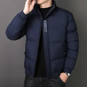 Men'S Casual Insulated Stand Collar Jacket - 100% Polyester Non-Stretch Fabric, Regular Fit Warm Padded Coat with Zipper Placket and Lined Interior, Random Print - Fall/Winter Collection, Thick Menswear Tops Long Sleeve Black Beige Motocross