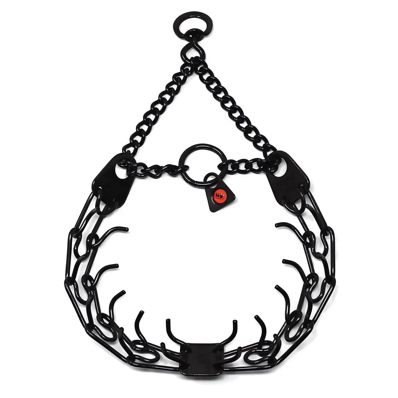Herm Sprenger Black Stainless Steel Prong Collar with Swivel