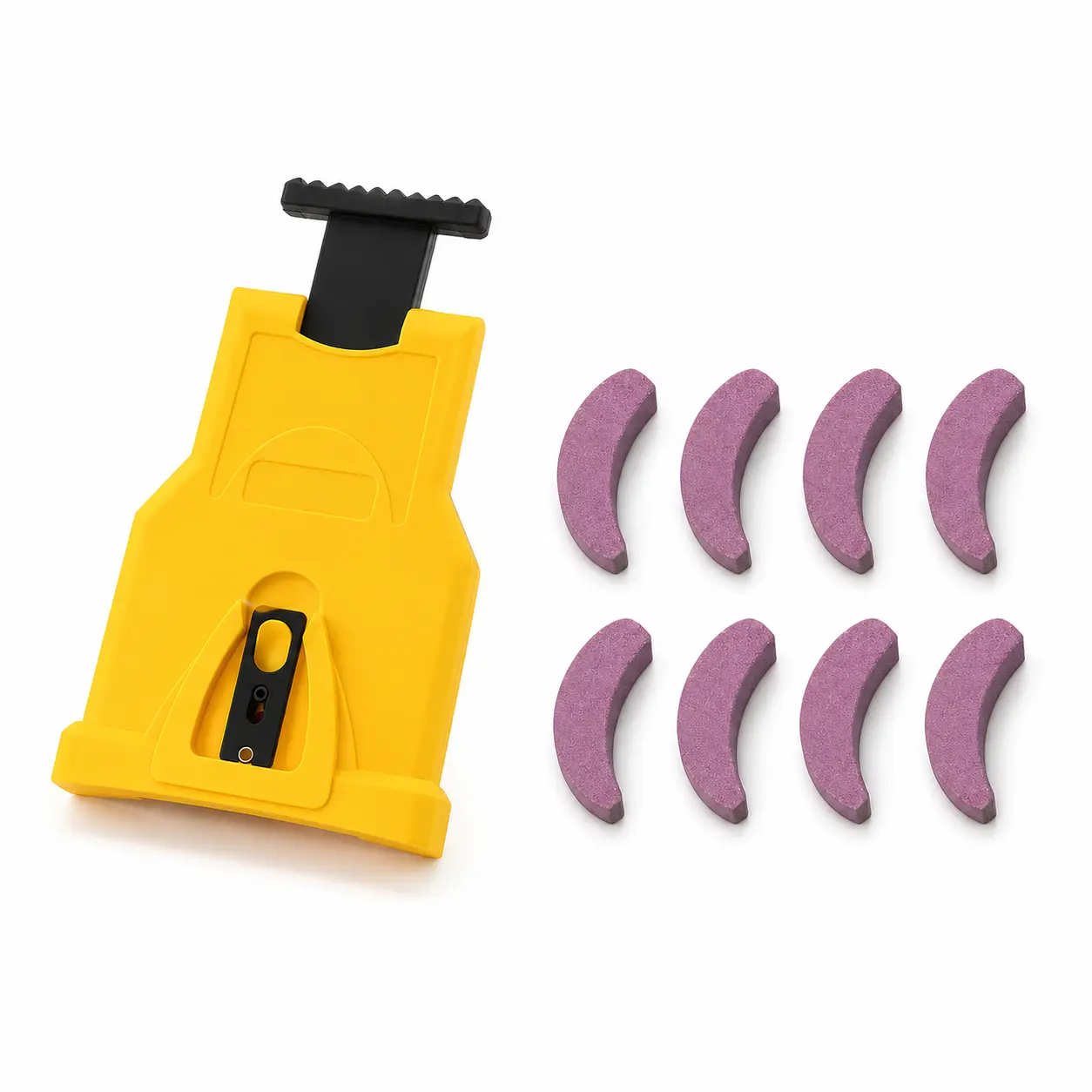 Portable Chainsaw Chain Sharpener Kit with 8 Grinding Stones, Manual Bar-Mount Sharpening Tool for Compatible 2-Hole Guide Bars