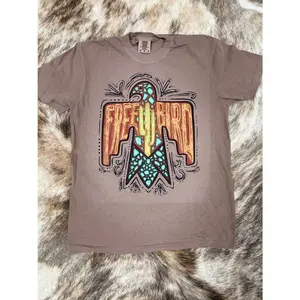 Free Bird Western Graphic Tee – Comfort Colors Oversized Tee DPZ