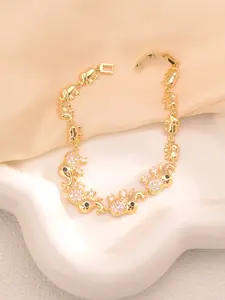 New 2026 Gold Color Zirconia Elephant Bracelet Trendy Plated Fashion Animal Bangle Punk Style for Women Jewelry Gift Daily Wear