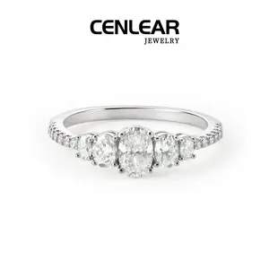 CENLEA 1.2-ct oval moissanite ring, a luxurious five-stone oval-cut engagement/wedding ring, 14K gold-plated, VVS clarity synthetic moissanite ring, is the perfect gift for birthdays, engagements, wedding anniversaries, Valentine's Day, and Mother's Day