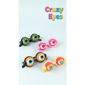 FurRush Hilarious Blinking Crazy Eyes Glasses for Kids Toddlers and Pets Unique Novelty Gag Eyewear with Playful Animal Shapes for Party Fun and Costumes