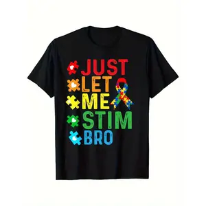 Humorous Autism Awareness Month Tee for Boys and Girls 5 to 13 Year Olds Cotton Black T Shirt for Teens