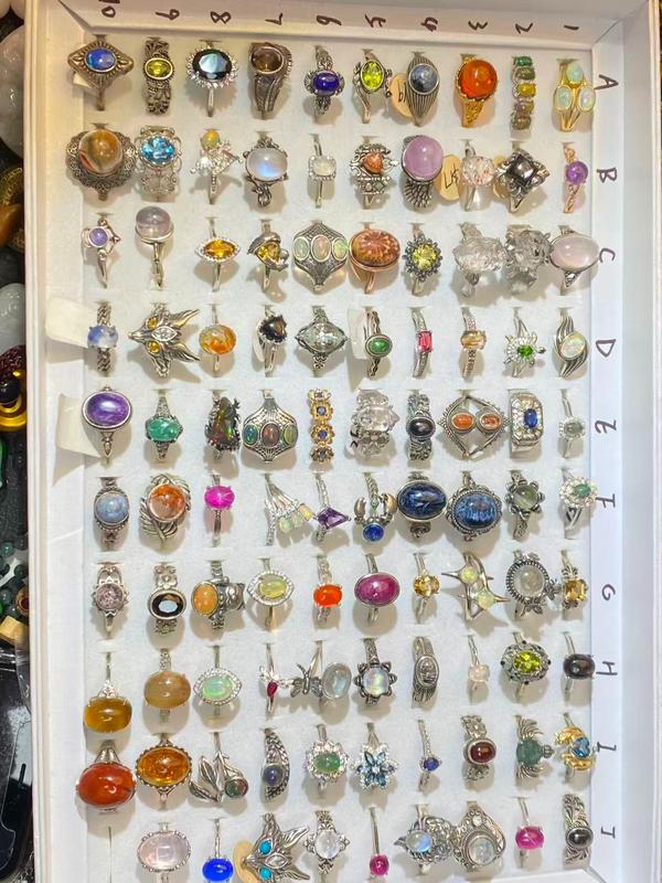S925 Rings with natural gems