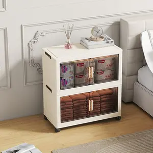 46cm*27cm Plastic Storage Cabinet, 2-6 Layers, Quiet Wheels, Space-Saving, Durable, Easy Assembly, Ideal for Home Items, Snacks, DIY Setup