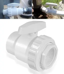 1 1/2" FPT 2-Way Trimline Ball Valve Replacement for SP0722, ABS Pool Valve with Teflon Seats & Union Connector, Corrosion-Resistant for Pools Spas Water Systems, 50 PSI