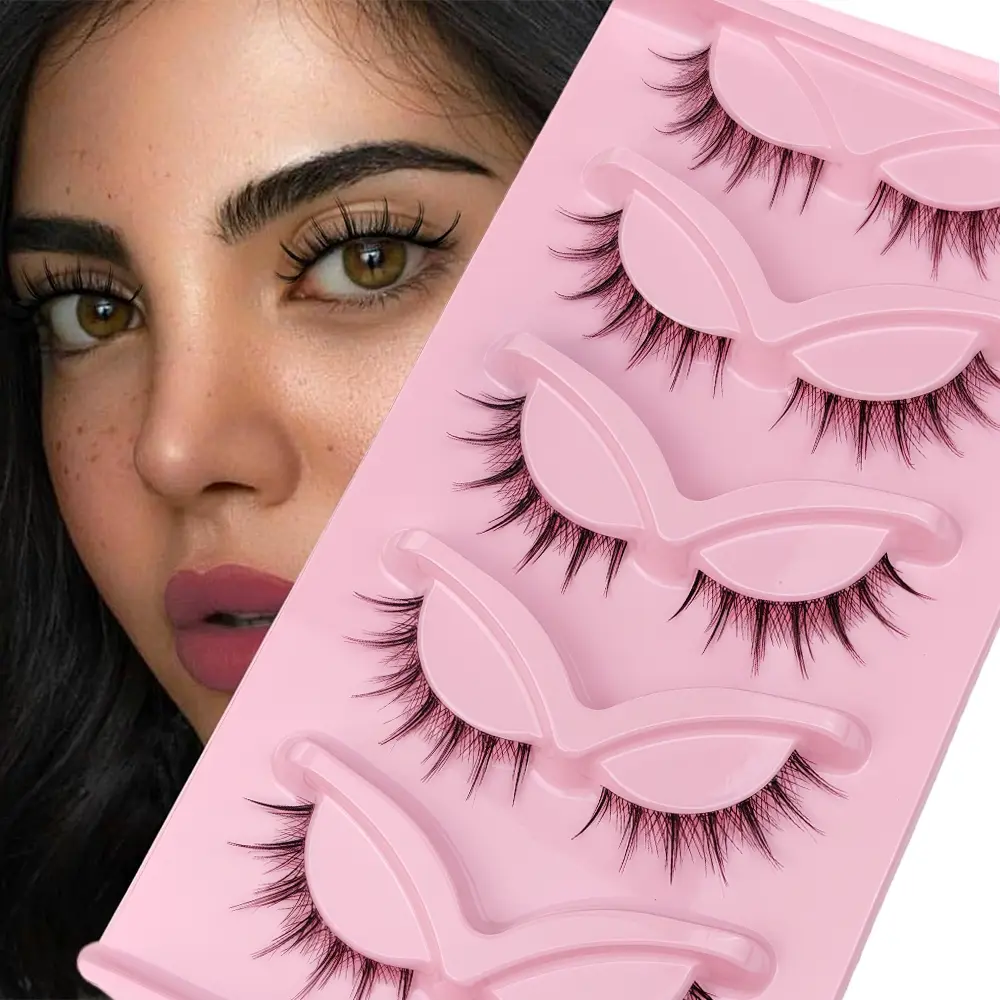 5 Pairs False Eyelashes Bundle, Natural & Dramatic Styles for Beginners, Salon-Quality Silk Lashes for Weddings or Parties, Fakelashes
