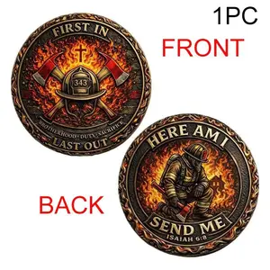 Firefighter Theme Commemorative Coin, Unique Collectible Item, Ideal Gift for Firefighters, Durable Design, Perfect for Memorabilia Collection