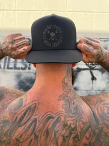 NOBODY BLACK ON BLACK FLAT BILL HAT