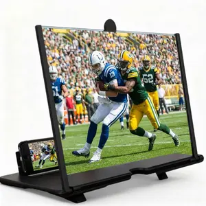 12" Ultra-HD Phone Screen Magnifier – Eye Protection, Landscape Mode ABS Stand for TV/Smartphone Viewing