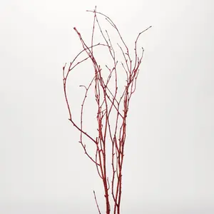 Iced Red Glitter Twig Bundle Faux Holiday Branch Stem - 40"