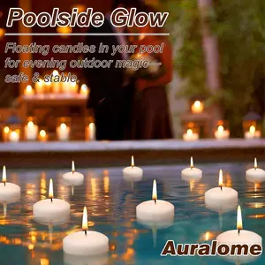 Floating Candles 2 Inch - 24 Pack Unscented, Smokeless Slow Burning, Perfect for Weddings & Parties, Ideal Gift for Home Décor