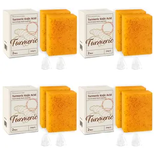 Lemon Turmeric Kojic Acid Soap, Hand-made Soap, Turmeric Soap, Face & Body Soap – 8 Bars