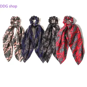 Paisley-Print Large Square Scarf — Versatile Headwear & Hair Accessory | Women's Printed Hair Tie, Bow, and Scrunchie