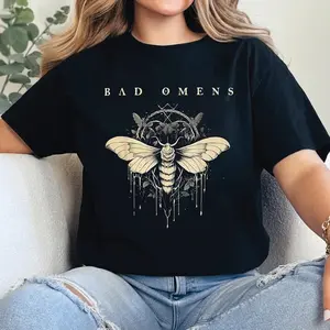 Bad Omens World Tour Graphic T-Shirt, Vintage Clothing, Unisex Cotton Shirt, Gifts For Girlfriend