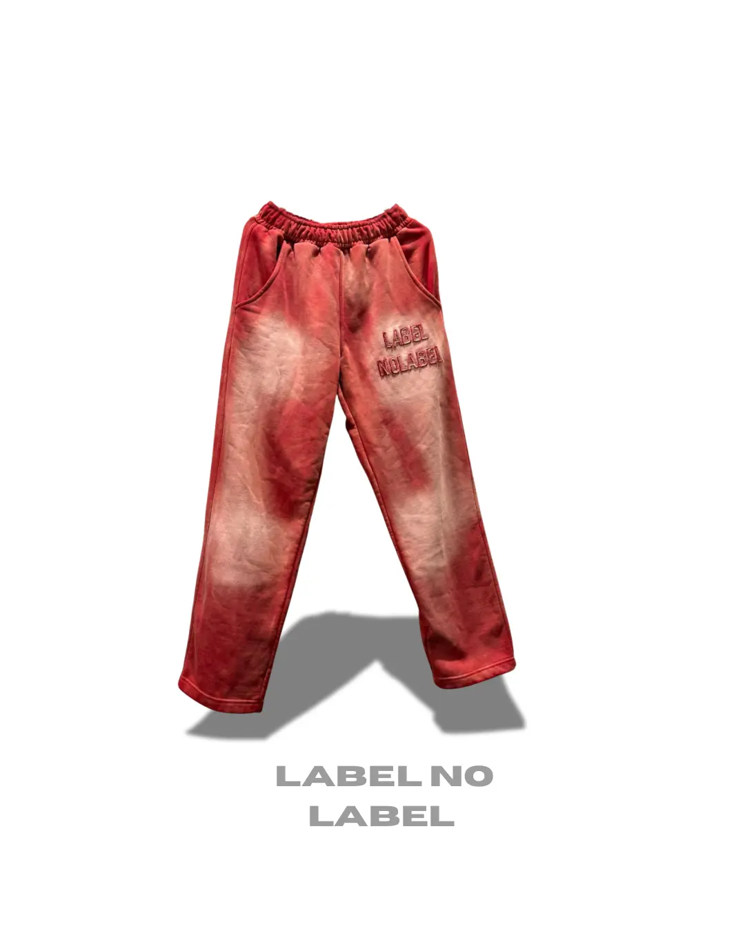 No Label Baggy Sweatpants Washed Red