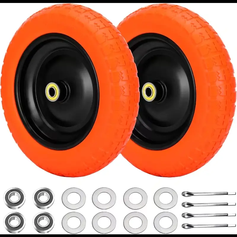 【Sumnew】13-inch Airless Tire Replacement, Suitable for GOR Garden Cart Tires, 4.00-6 Solid Tires with 3/4-inch Bearings, 5/8 Bearings, Garden Carts, Multi- Carts, Heavy-duty, Smooth Rolling, -lasting, Multi- Cart Tires