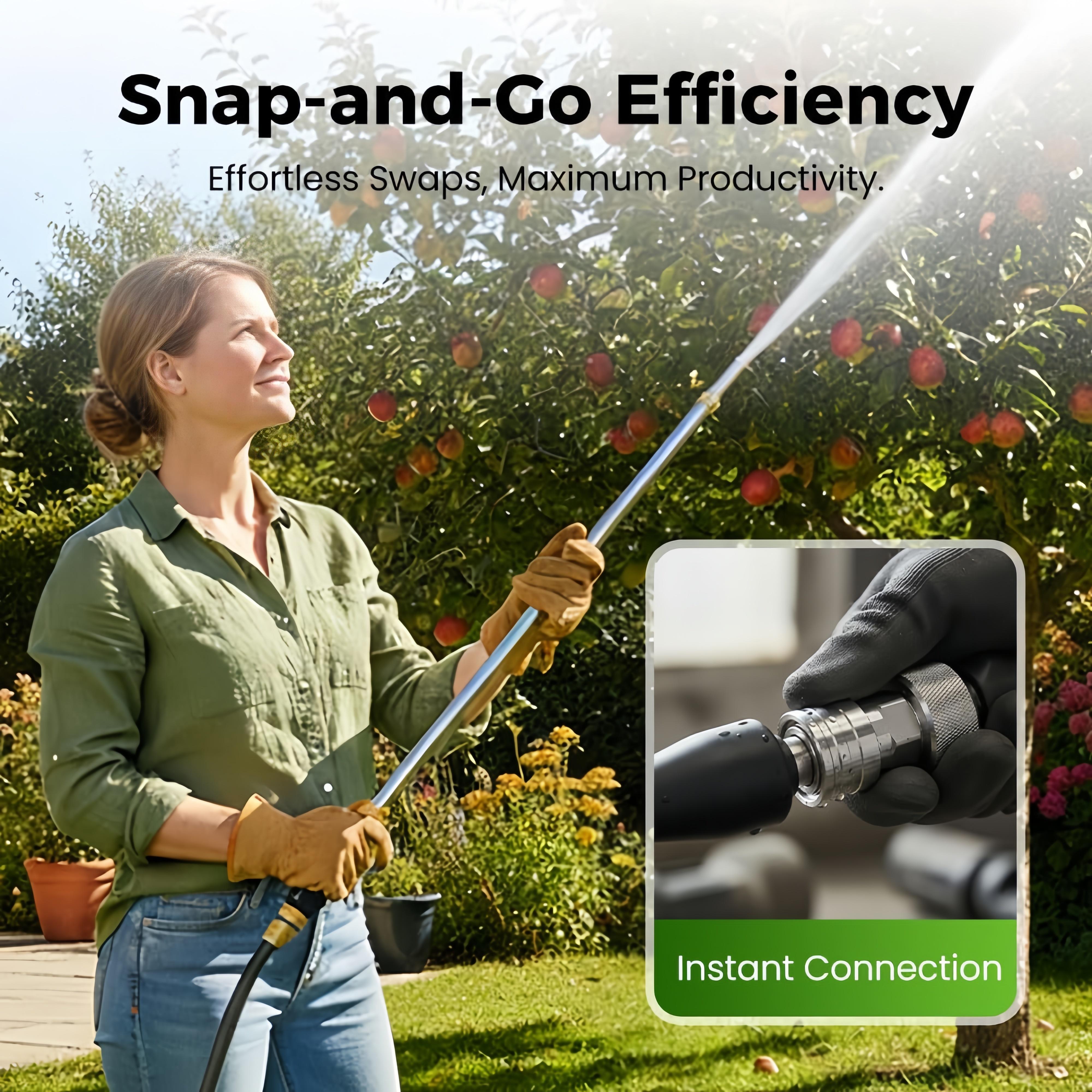 Garden Hose Pressure Washer Adapter Kit, 3/4” GHT to 1/4” Quick Connect, Stainless Steel Heavy Duty, 5 Spray Nozzles Included, Turn Any Hose into High Pressure Cleaner for Car, Patio & Garden