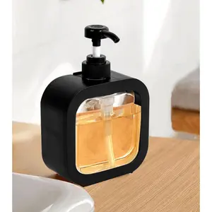 Soap Dispenser, Multifunctional, Bathroom & Kitchen, Liquid Dish Wash -Hand Dispensing, Black, 10oz