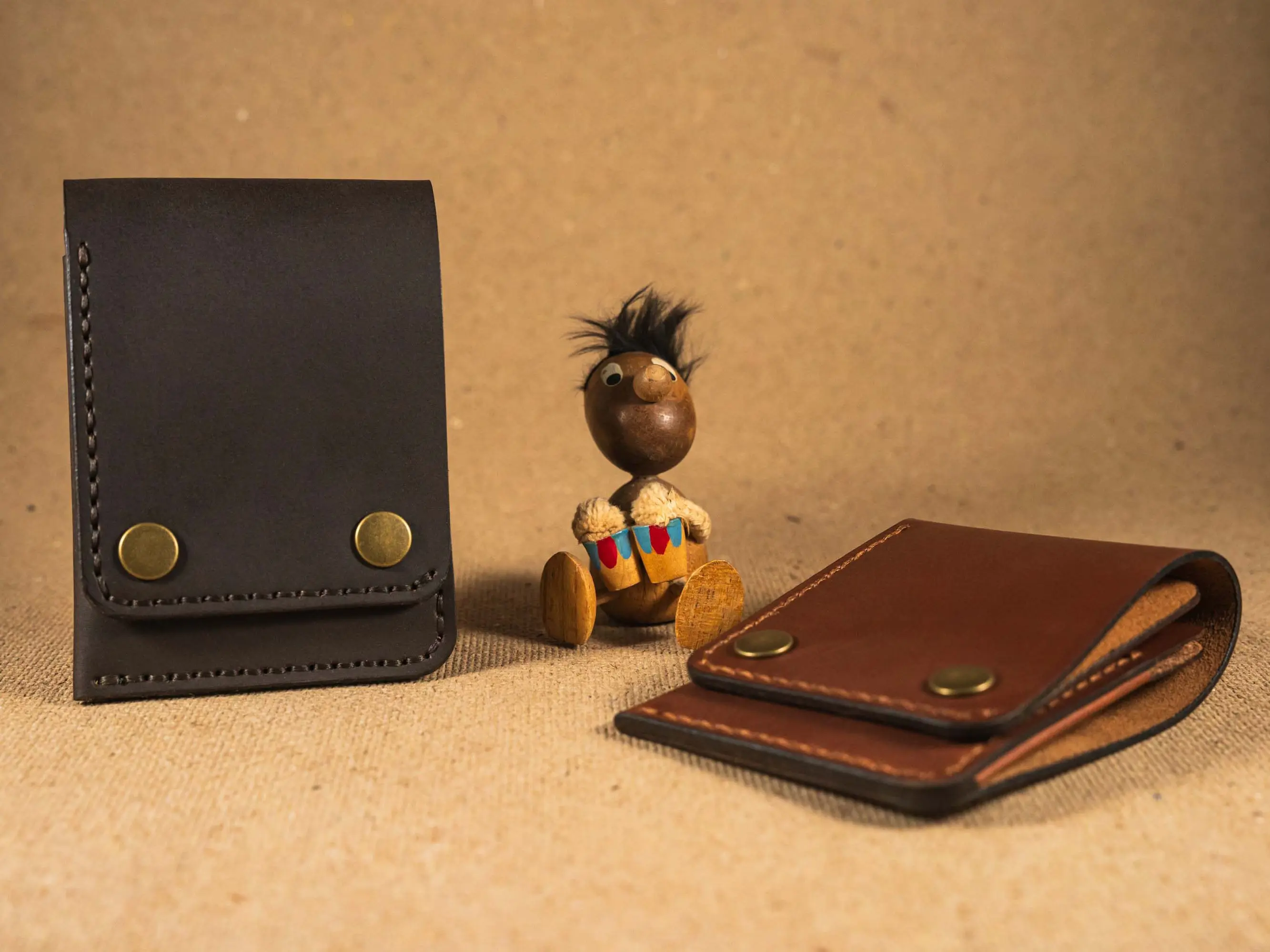 Minimalist Card Holder, Beel Handmade Leather Wallet for Men, Full Grain Flap Wallet, Anniversary Gift, Birthday Gift for Dad