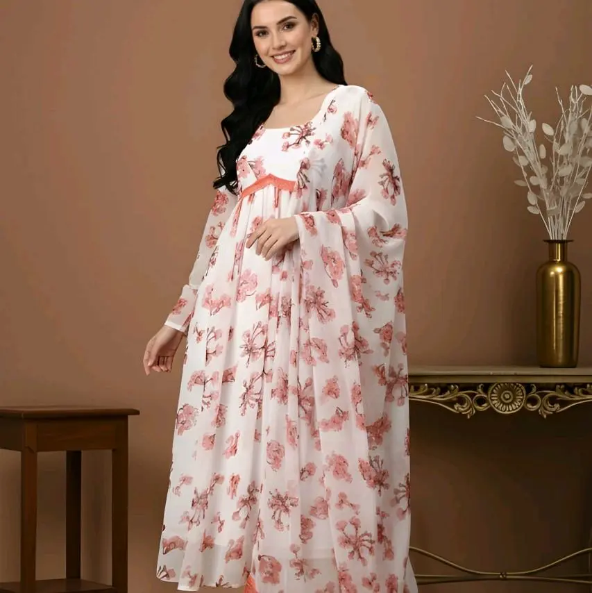 2 piece  Summer Long Sleeve Womenswear CasualAnarkali  dress
