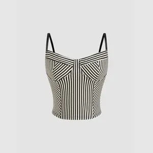 Cider Striped Cropped Cami Top SummerWins Dealsforyou