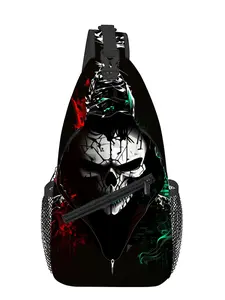 Skull Clown Full-Print Chest Bag