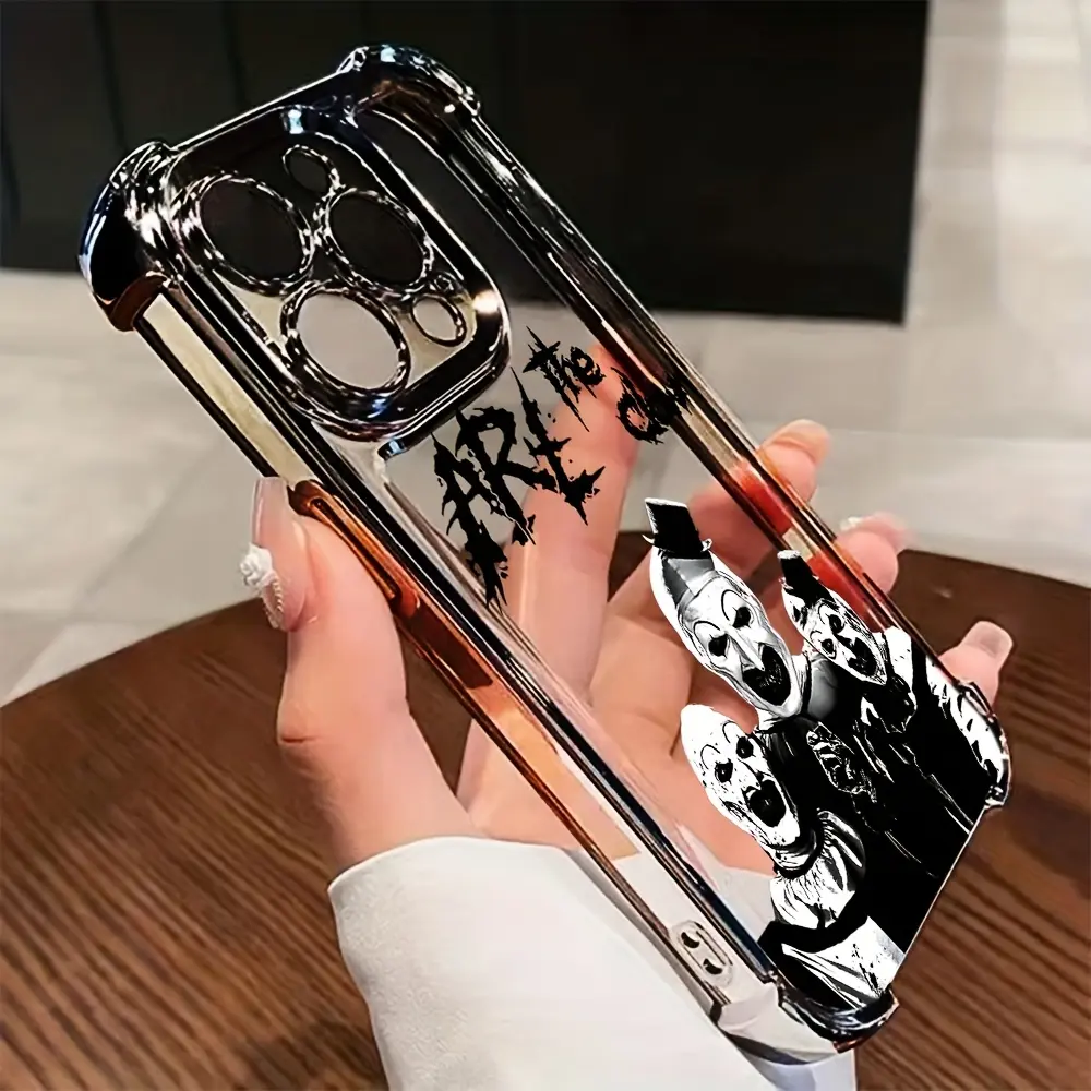 Horror Clown Terrifier Transparent Soft Back Cellphone Cover - Anti-Fall Protection, Shockproof, UV-Printed, Snug Fit Colorful Accessory for iPhone 17,16e,16,15 Pro Max,14,13,12,11 Mini Pro Max,Air,X,XR,XSMAX,8,7 Plus (for Tech Enthusiasts)