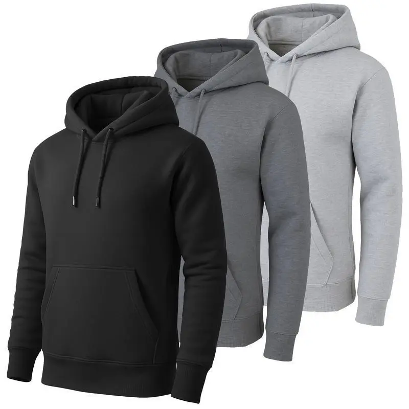 Men's 3 Pack Heavyweight Fleece Lined Zip & Pullover Hoodies Menswear Plain Men's 3 Pack Heavyweight Fleece Lined Zip & Pullover Hoodies Menswear Plain