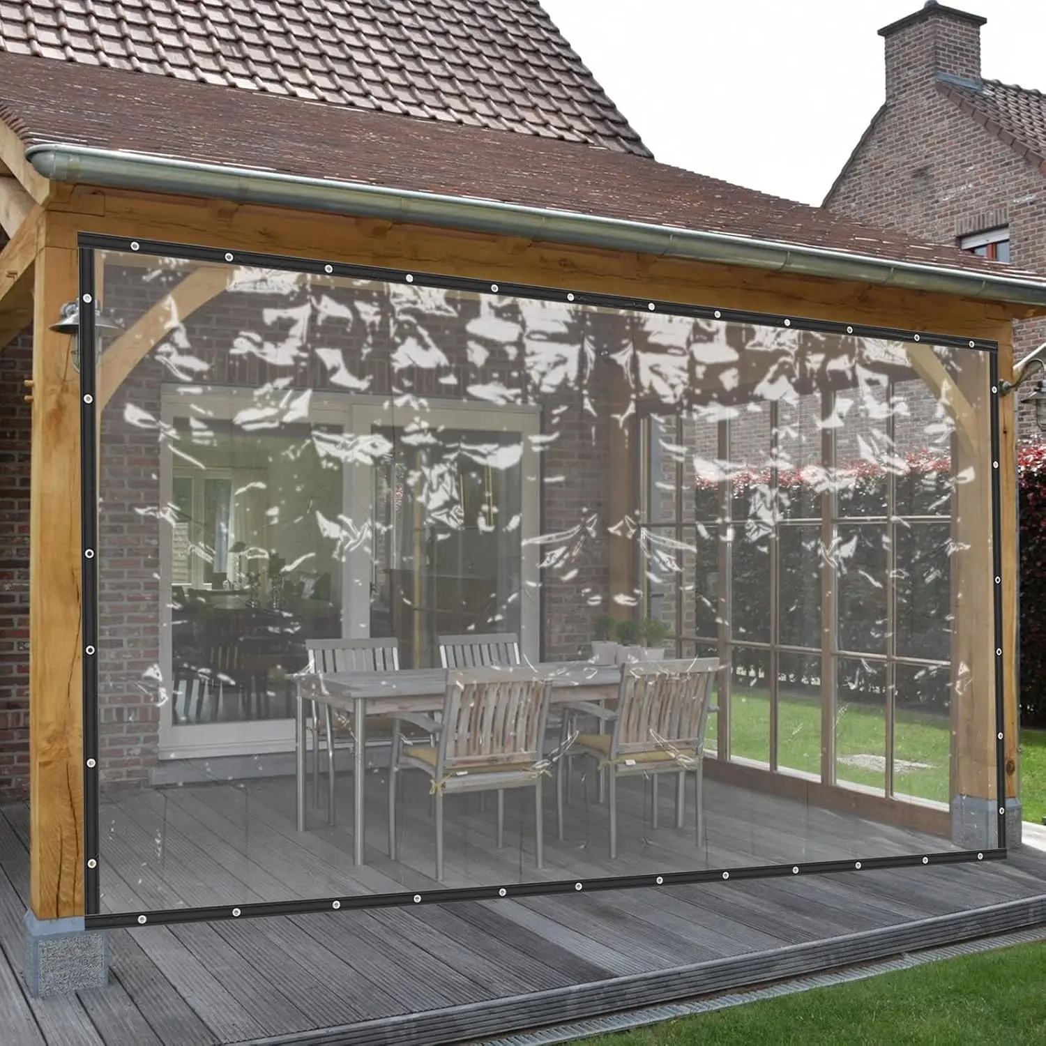 Clear Plastic Tarp 8x10FT - Tarps Heavy Duty Waterproof Transparent Vinyl Small Tarps for Winterizing Windows and Winter Protection