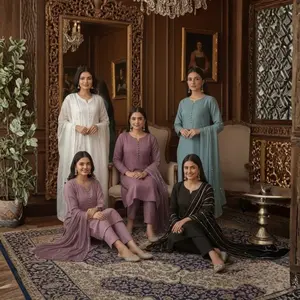 Trendy 3-Piece Stitched Rayon Suit with Embroidered Chiffon Dupatta for Women