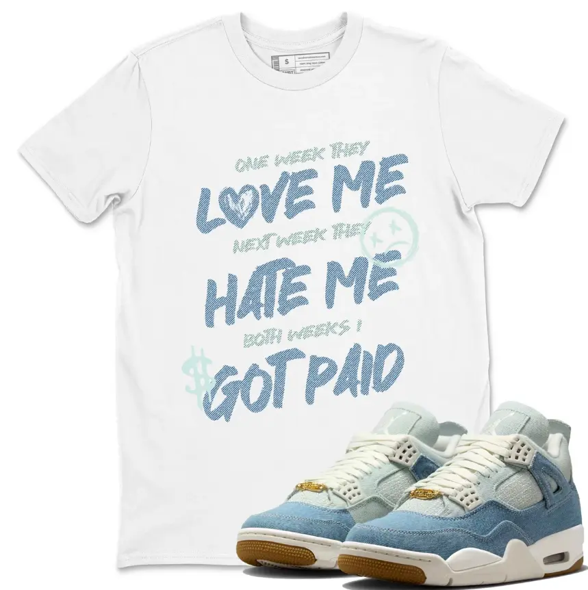 I Got Paid Unisex T-shirt, AJ 4 Denim Shirt, Denim 4s Outfit, Gildan 5000 Shirt, Summer T shirt 100% Cotton, Classic Fit Casual Short Sleeve Tee